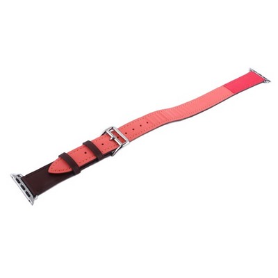 Ремешок кожаный COTECi W36 Fashoin Leather (WH5261-40-BRR) для Apple Watch 40мм/ 38мм (Long) Коричневый-Розовый - фото 7096