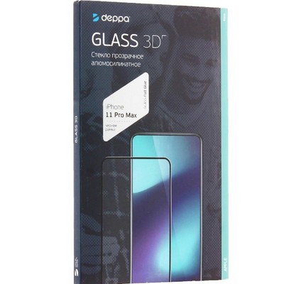 Стекло защитное Deppa 3D Full Glue D-62587 для iPhone 11 Pro Max/ XS MAX (6.5") 0.3mm Black - фото 4811
