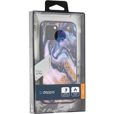 Чехол-накладка закаленное стекло Deppa Glass Case D-87256 для iPhone 11 Pro (5.8") 2.0мм Фиолетовый Агат - фото 9815