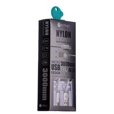 Дата-кабель USB COTECi M23 NYLON series MicroUSB CS2131-3M-TS (3.0m) серебристый - фото 5079
