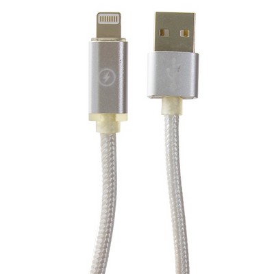 Дата-кабель USB COTECi M30i Lightning Cable Breathe CS2127-TS (0.2m) Серебристый - фото 5202