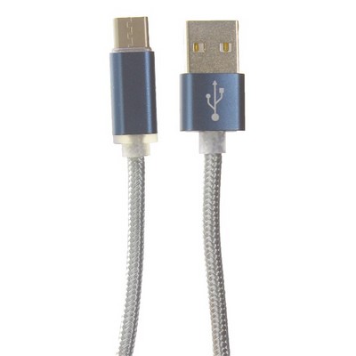 Дата-кабель USB COTECi M20 TYPE-C Nylon CS2128-GC (1.2m) Графитовый - фото 5214