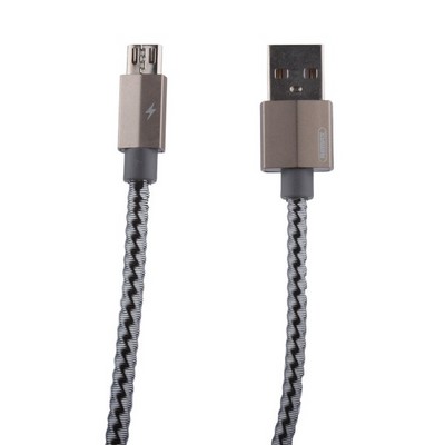 Дата-кабель USB Remax Gefon Series Cable (RC-110m) MicroUSB 2.4A круглый (1.0 м) Серебристый - фото 5397