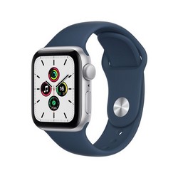 Умные часы Apple Watch SE GPS, 40 мм, алюминий серебристого цвета, спортивный ремешок цвета «синий омут» MKNY3RU