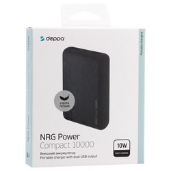 Аккумулятор внешний универсальный Deppa NRG 10000 mAh power bank D-33550 (2USB: 5V-2.1A) Графитовый