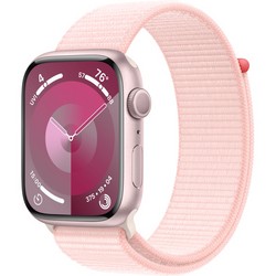 Умные часы Apple Watch Series 9, 45 мм, корпус из алюминия розового цвета, ремешок Sport Loop нежно-розового цвета