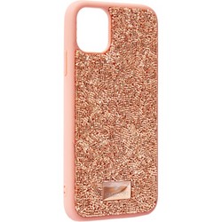 Чехол-накладка силиконовая со стразами SWAROVSKI Crystalline для iPhone 11 (6.1") Светло-коричневый №3