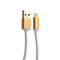 Дата-кабель USB COTECi M6 Lightning cable Aluminum series (3.0 м) - CS2077-3M-GD Белый, золотистый наконечник - фото 5037